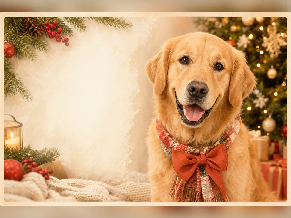 Dog Christmas card portrait