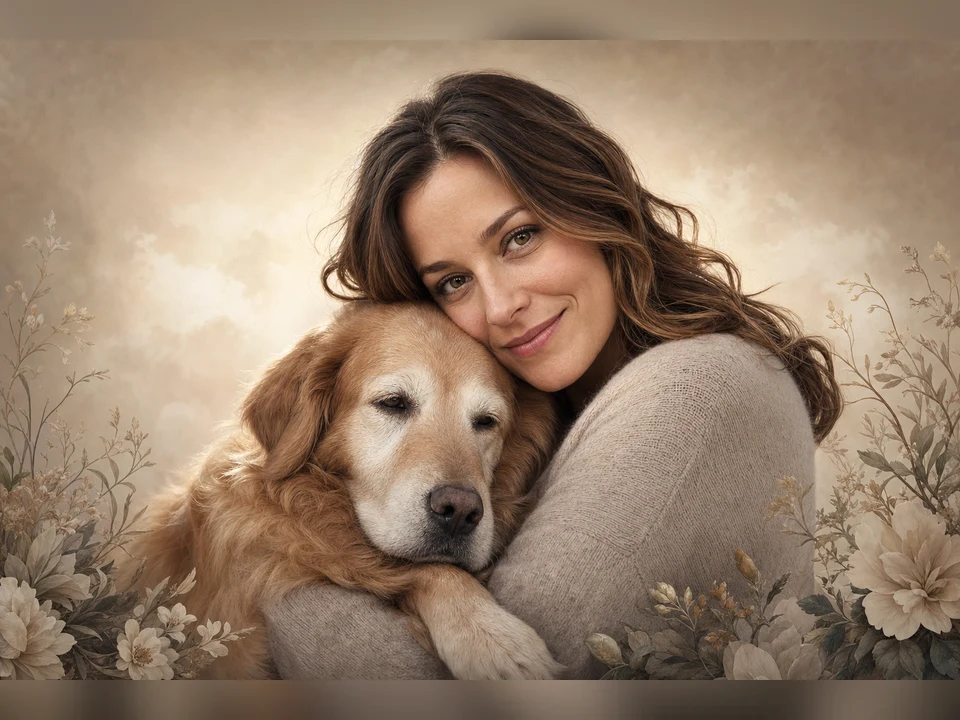 Last Hug Keepsake owner and pet portrait template preview